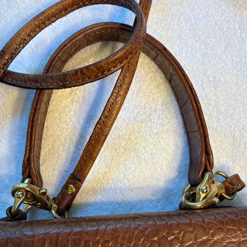 Vintage Francesco Biasia Brown Crocodile-Embossed Crossbody Bag - Picture 5 of 15